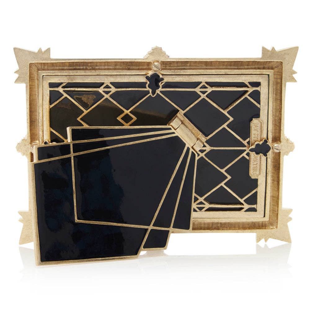 Jay Strongwater Ruth Art Deco 4" x 6" Crystal Enamel Picture Frame