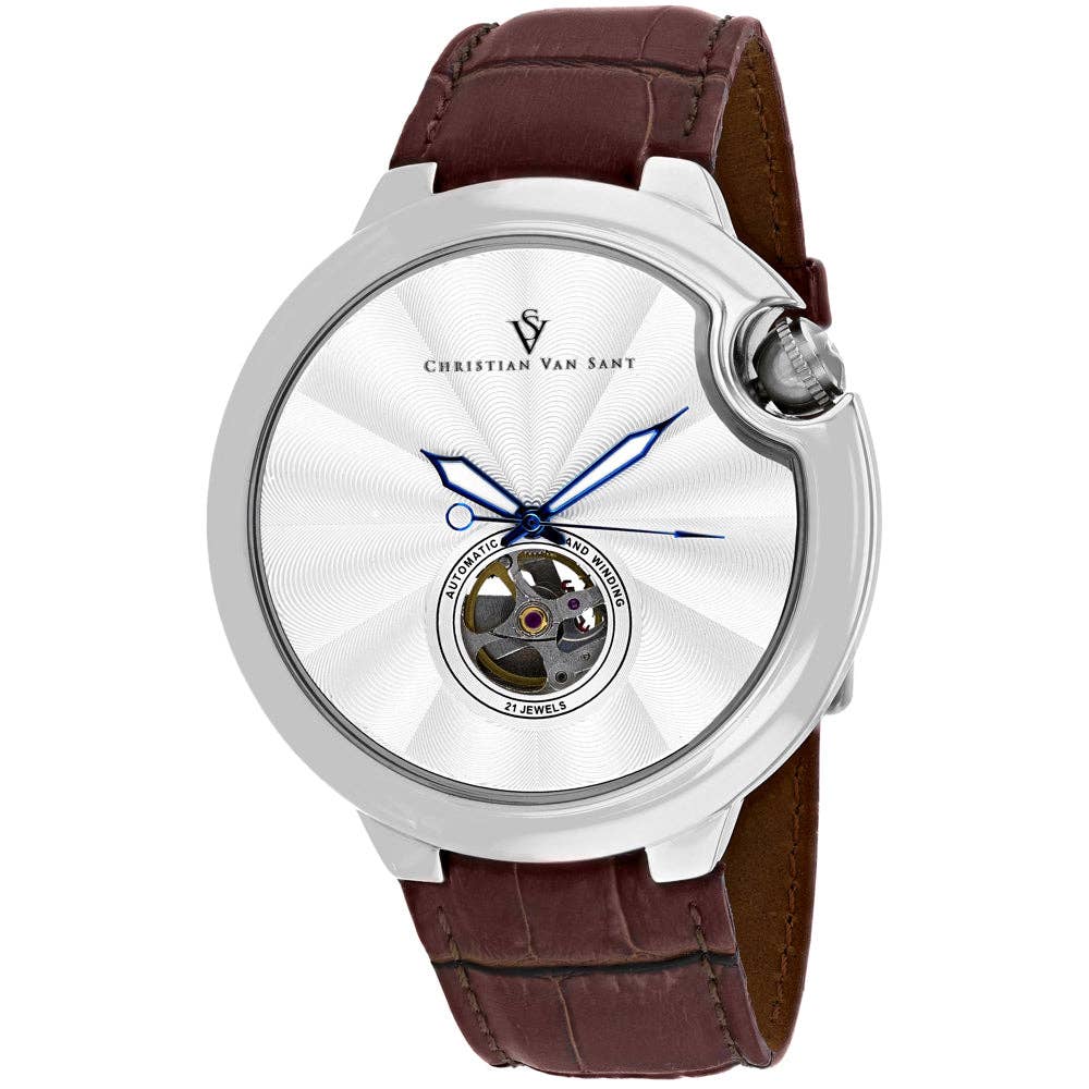 Christian Van Sant Cyclone Men's Automatic Watch, Silver Dial