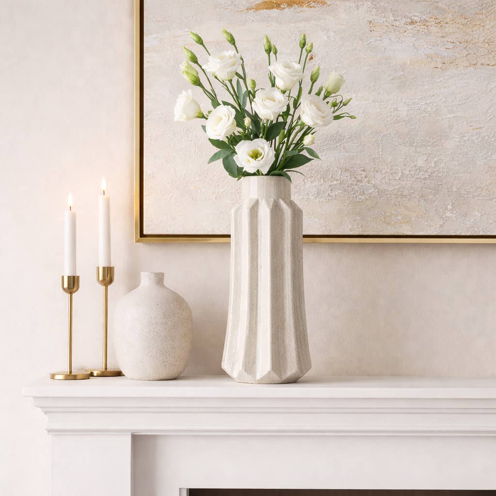 Decorative Vase - Neutral Ceramic Portugal, 19 in.