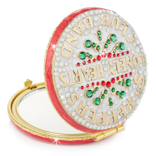 Jay Strongwater Sgt. Pepper'S Compact Mirror, Heart Crystal Gold-Finished