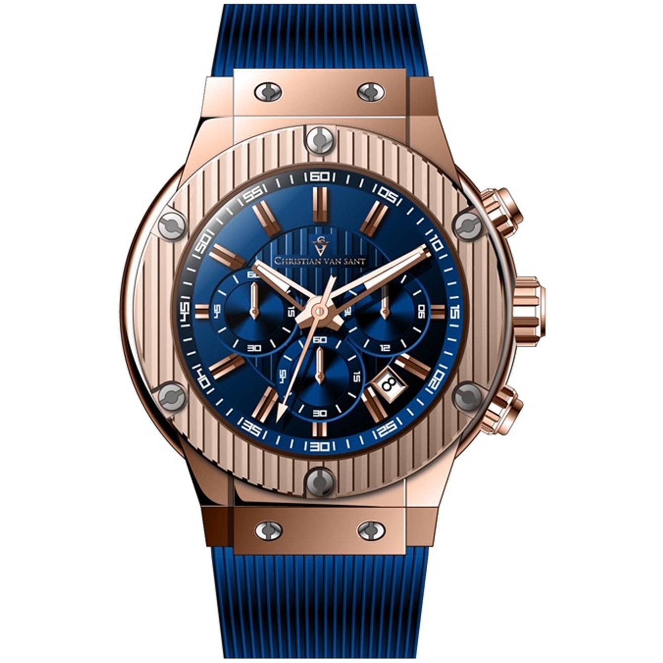 Christian Van Sant Monarchy Men's Quartz Watch, Blue Dial