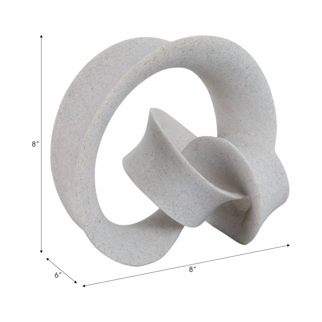 Decorative Sculpture - Gray Polyresin Small Loop, 8 in.