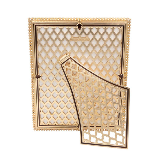 Jay Strongwater Laetitia Stone Edge 8" x 10" Crystal Enamel Picture Frame, Safari