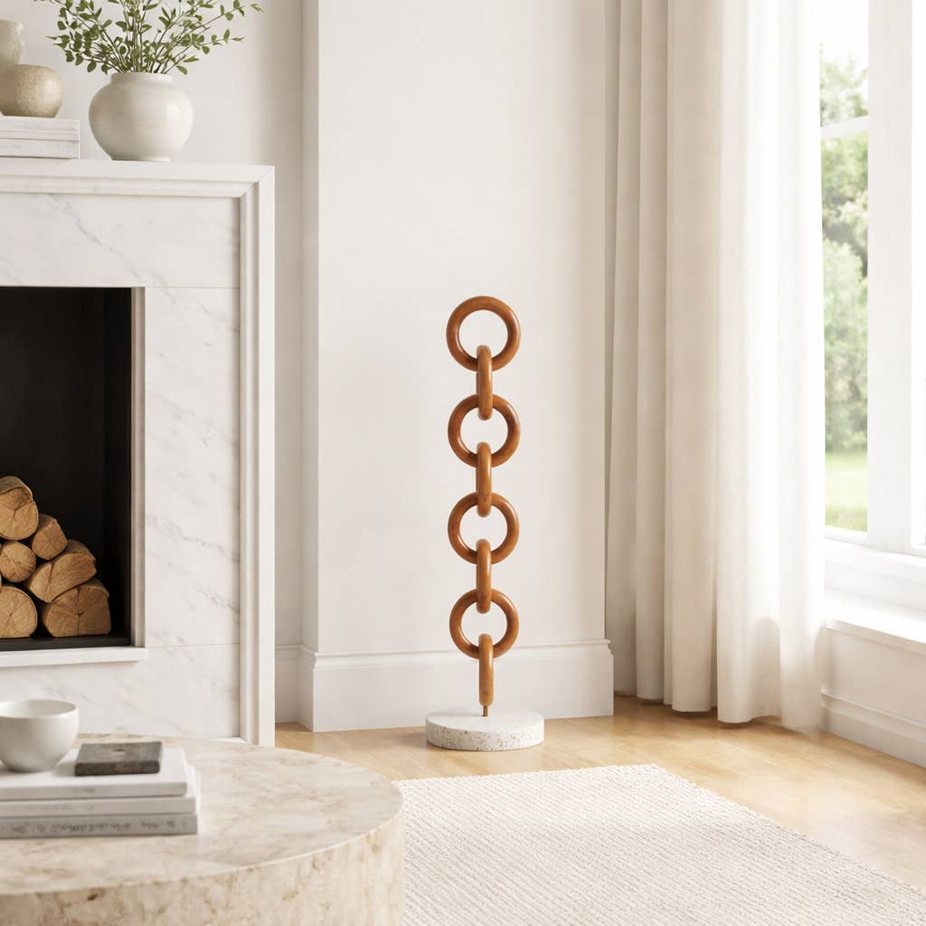 Decorative Object - Gold Wood Large Chain Link, 28 in.
