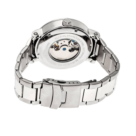 Heritor Aries Men's Automatic Skeleton Bracelet Watch, Silver