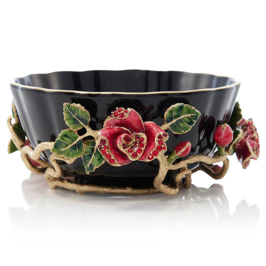 Jay Strongwater Catherine Night Bloom Gold-Finished Pewter Decorative Bowl