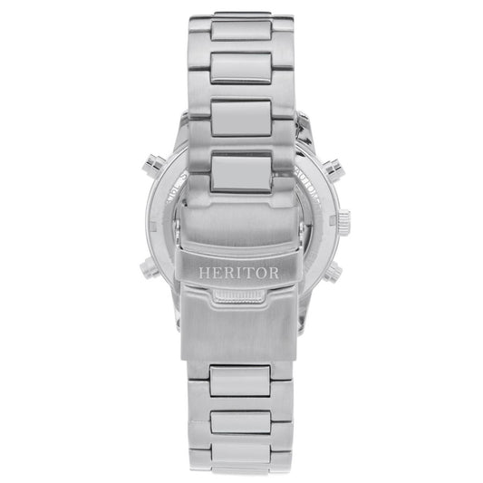 Heritor Wilhelm Men's Automatic Semi-Skeleton Bracelet Watch, Silver/Blue
