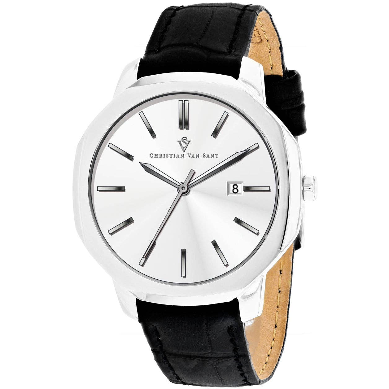 Christian Van Sant Octavius Men's Quartz Watch, Silver Dial