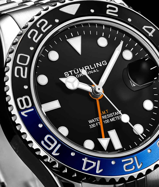 Stuhrling Original Meridian GMT Men's Quartz GMT Watch, 42mm, Style 57SGS