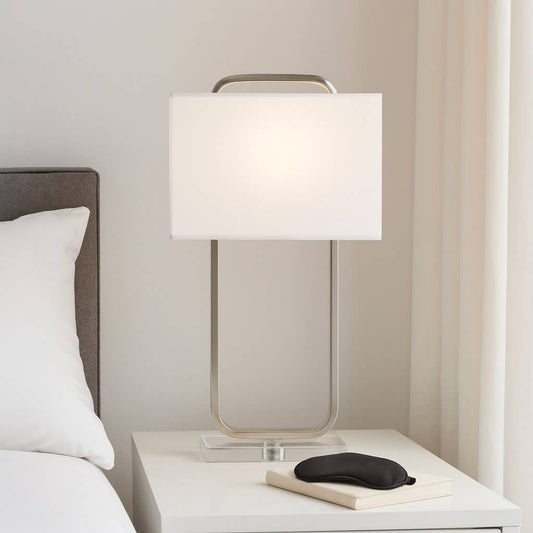 Table Lamp - Bronze Metal Loop with Glass Base, 25 in.