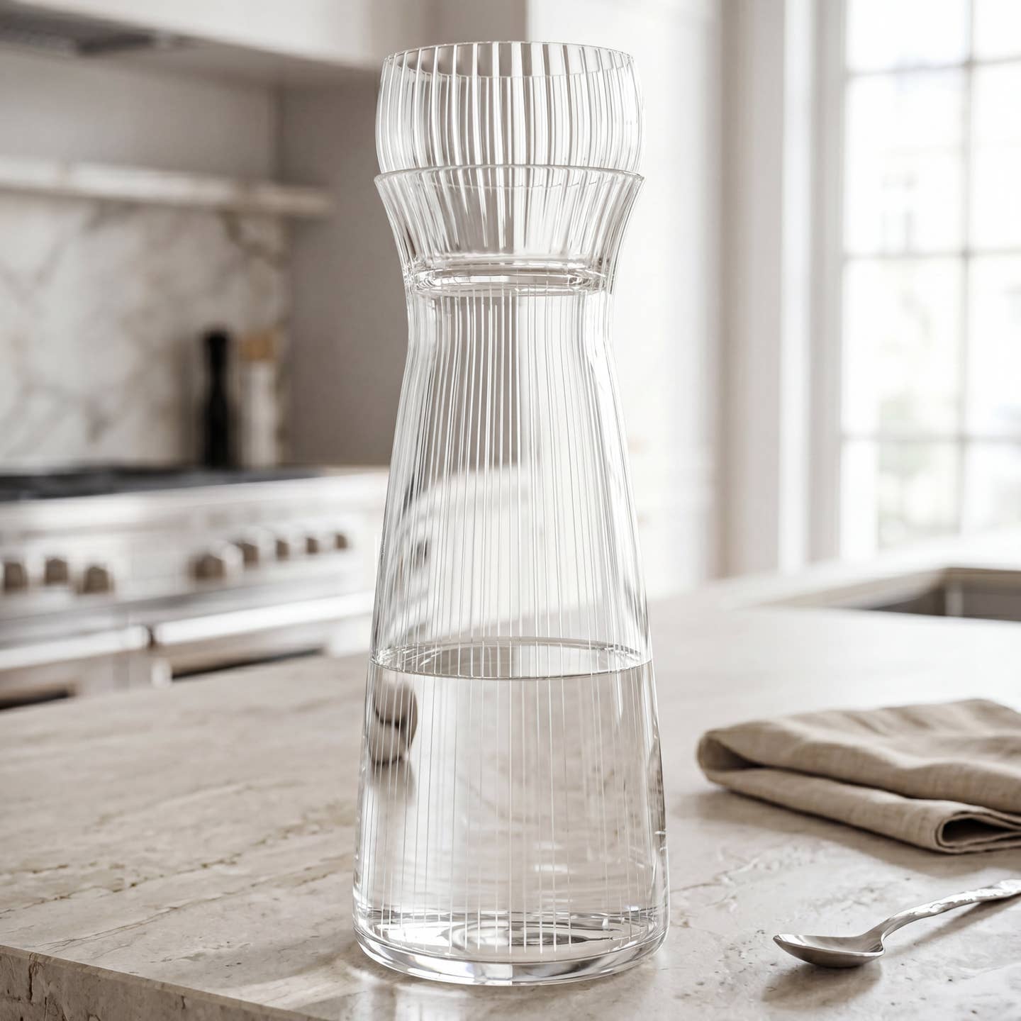 Luminous Crystal Bedside Carafe Set, 24 oz. decanter with 6 oz. cup