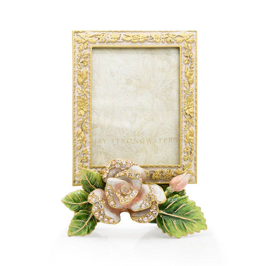 Jay Strongwater Kaylee Rose 3" x 4" Crystal Enamel Picture Frame