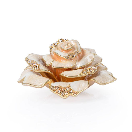 Jay Strongwater Rosie Rose Table Bumble Bee Crystal Enamel Gold-Finished Tabletop Object