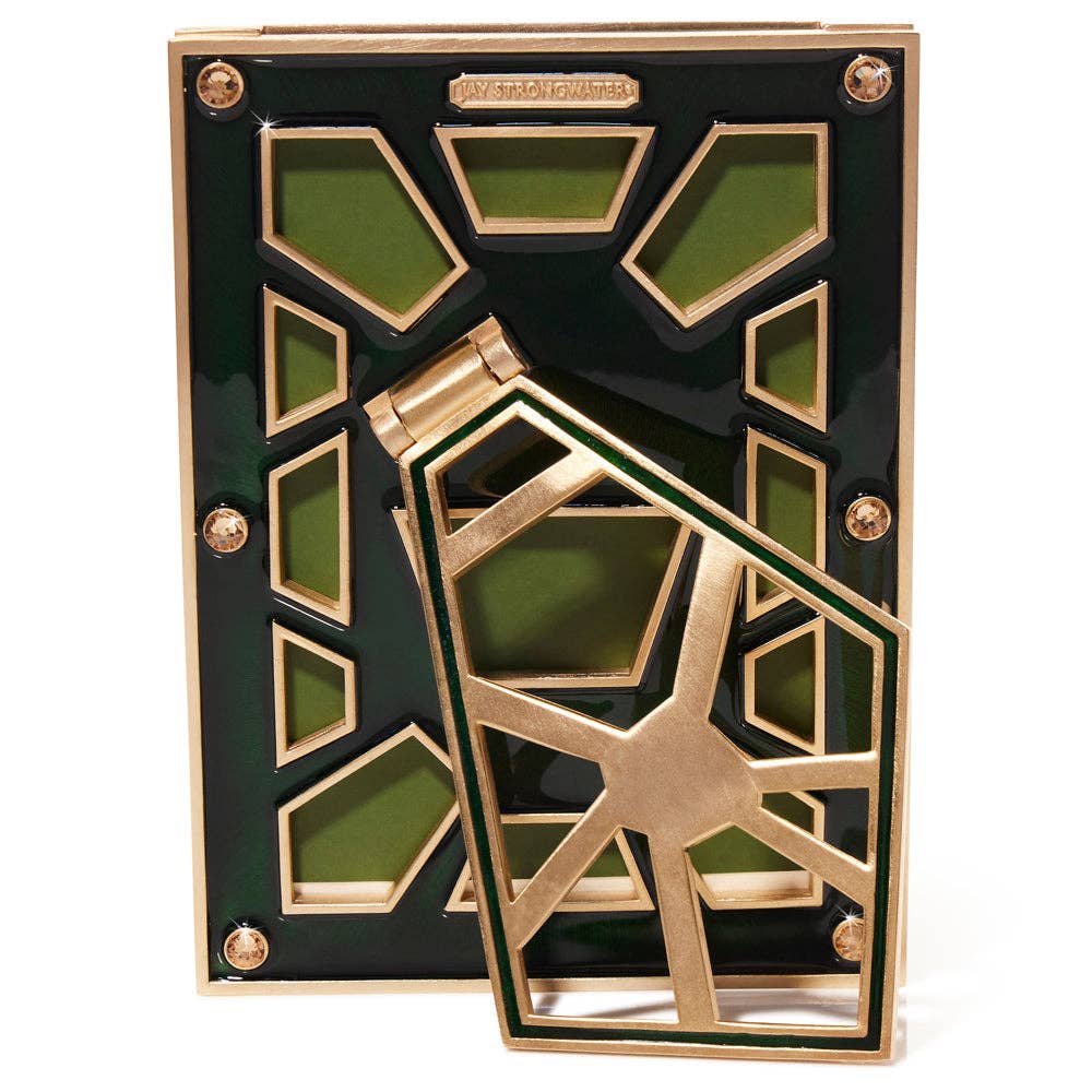 Jay Strongwater Lavinia 4" x 6" Crystal Enamel Picture Frame, Deep Emerald