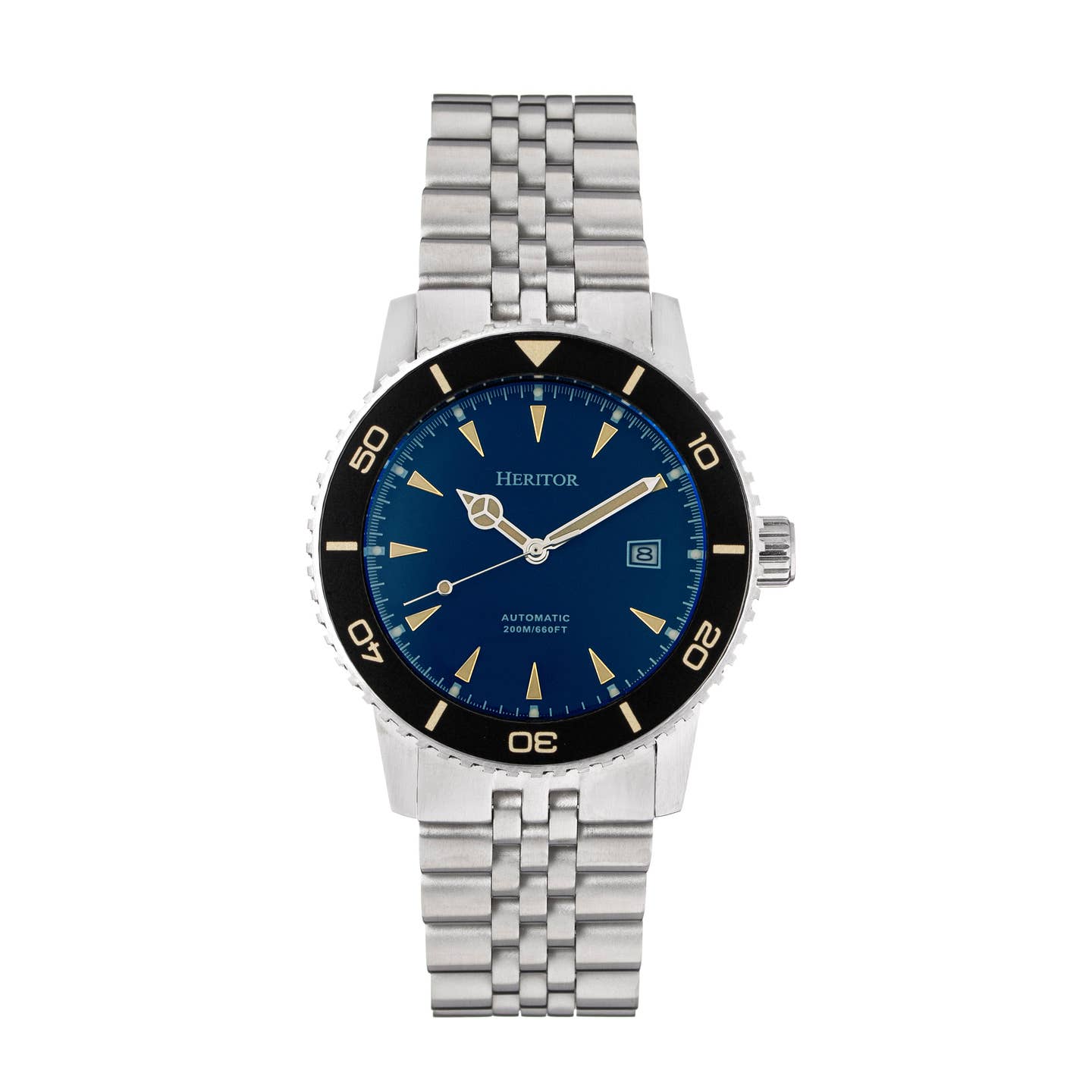 Heritor Hurst Men's Automatic Diver Date Bracelet Watch, Navy