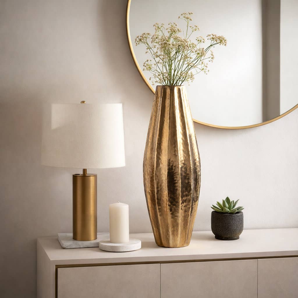 Decorative Vase - Gold Metal Tall Silhouette, 35 in.