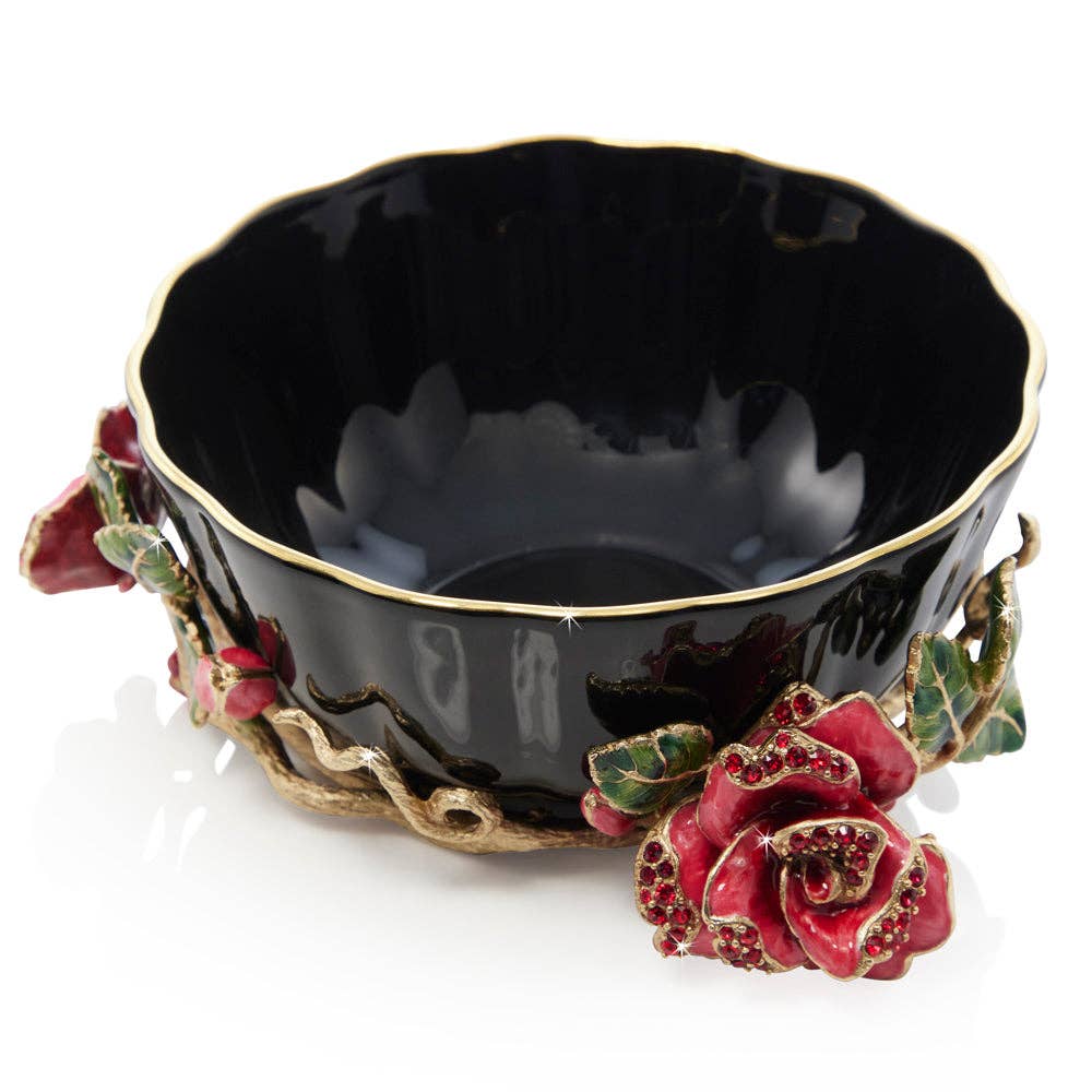 Jay Strongwater Catherine Night Bloom Gold-Finished Pewter Decorative Bowl