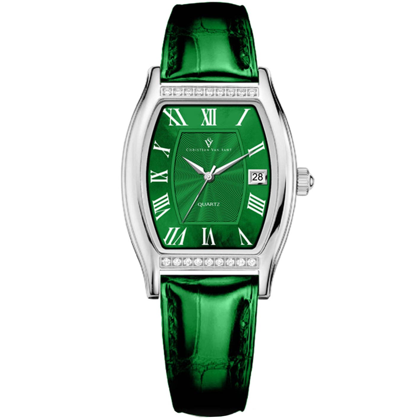 Christian Van Sant Gemma Women's Quartz Watch, Green Dial