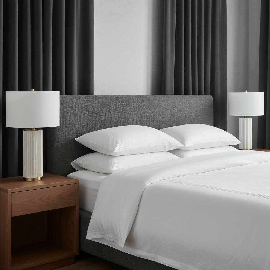 Table Lamp - White Porcelain 3D Printed Drum Shade, 26 in.