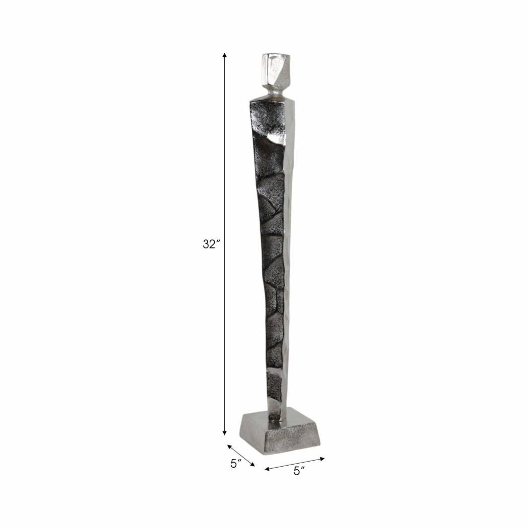 Decorative Sculpture - Silver Aluminum Statuary, 32 in.