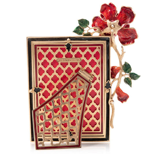 Jay Strongwater Rylee Night Bloom Rose 5" x 7" Swarovski Crystal Enamel Picture Frame, Jewel