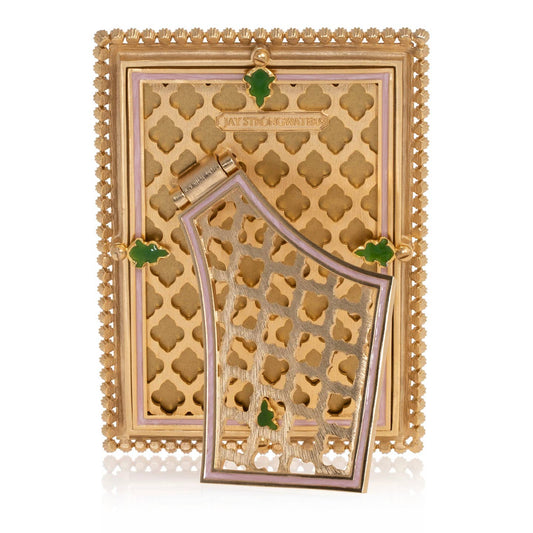 Jay Strongwater Lorraine Stone Edge 4" x 6" Crystal Enamel Picture Frame, Flora