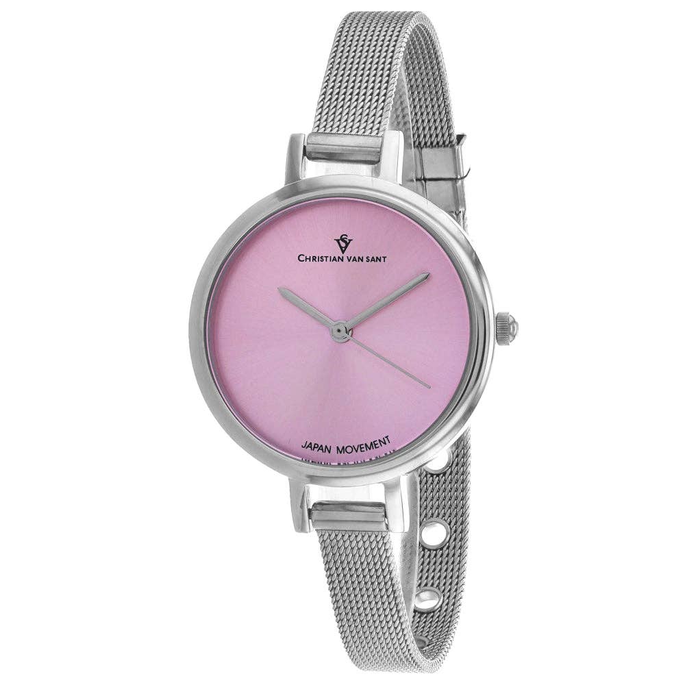 Christian Van Sant Grace Women's Quartz Watch, Pink Dial