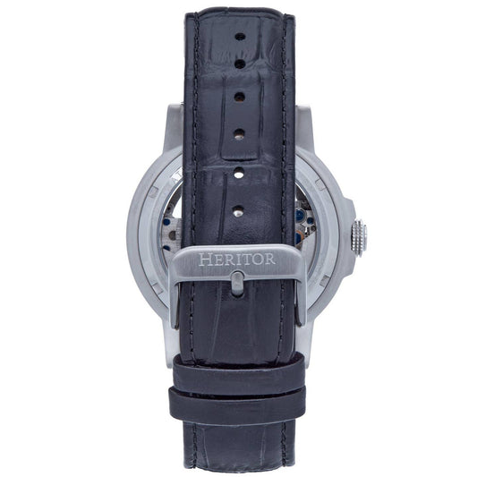 Heritor Davies Men's Automatic Semi-Skeleton Leather Watch, Style HERHS2502