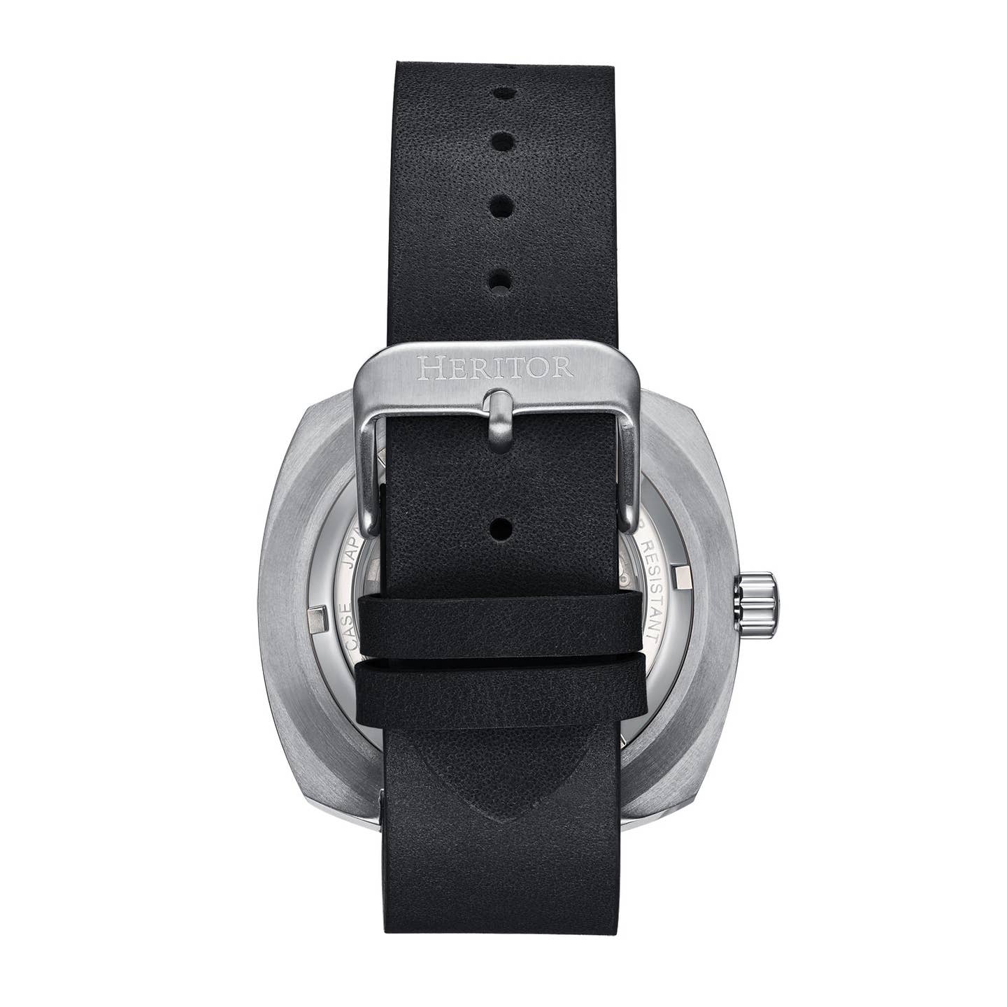 Heritor Davenport Men's Automatic Engraved-Case Leather Watch, Style HERHS3201