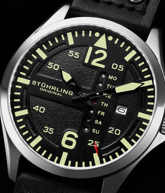 Stuhrling Original Aeronaut Men's Quartz Aviator Watch, 43mm