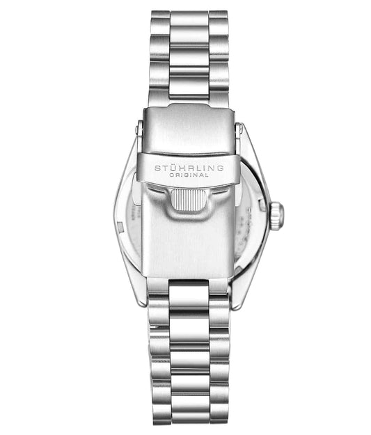 Stuhrling Original Lineage Women's Quartz Watch, 31mm, Silver Mother-of-Pearl Dial, Silver-Tone Stainless Steel Bracelet, Crystal-Accented Bezel