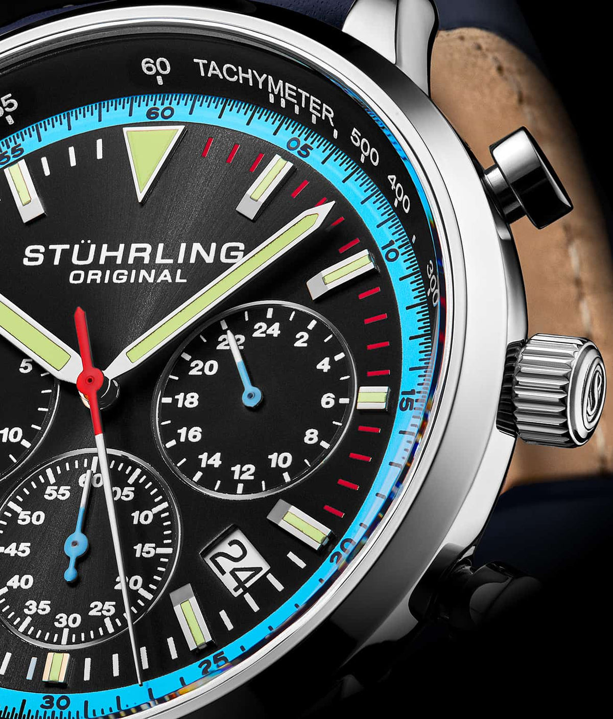 Stuhrling Original Monaco Men's Quartz Chronograph Watch, 44mm, Style Y5PT6
