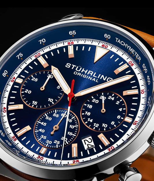 Stuhrling Original Monaco Men's Quartz Chronograph Watch, 44mm, Style 8ADAQ