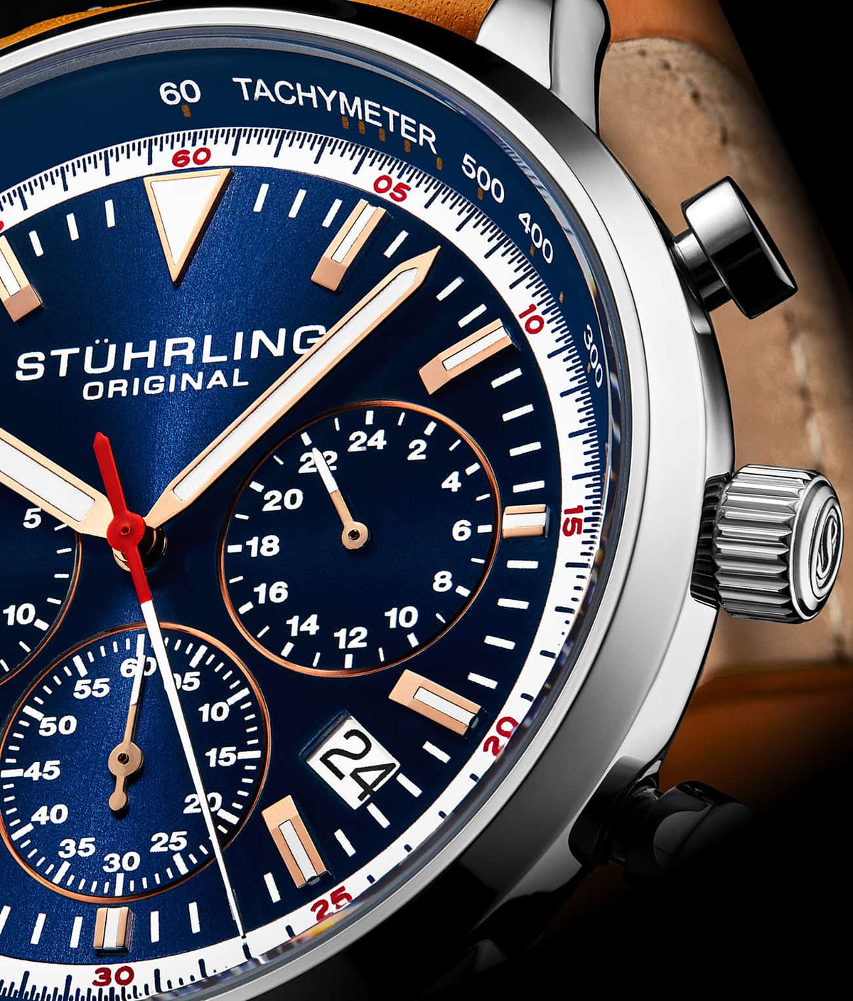 Stuhrling Original Monaco Men's Quartz Chronograph Watch, 44mm, Style 8ADAQ