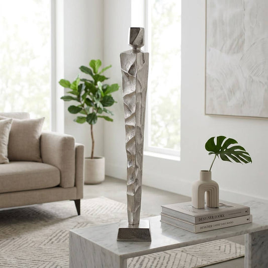 Decorative Sculpture - Silver Aluminum Statuary, 32 in.