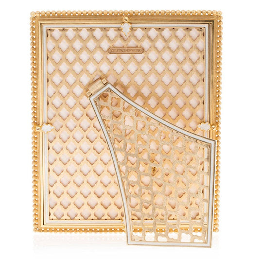 Jay Strongwater Laetitia Stone Edge 8" x 10" Crystal Enamel Picture Frame, Boudoir