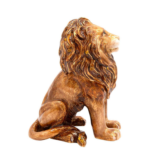 Jay Strongwater Mira Majestic Lion Decorative Box, Gold Crystal Enamel Gold-Finished
