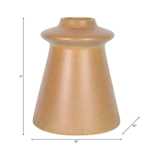 Decorative Vase - Brown Ceramic Small Tribeca Design, 11 in.