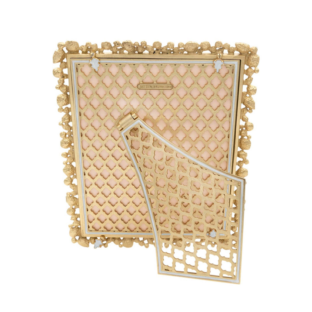 Jay Strongwater Theo Bejeweled 8" x 10" Crystal Enamel Picture Frame, Baby Blue