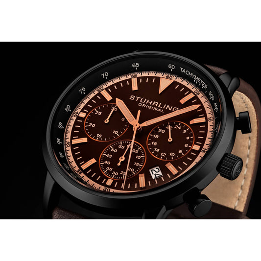 Stuhrling Original Monaco Men's Quartz Chronograph Watch, 44mm, Style ZZDB4