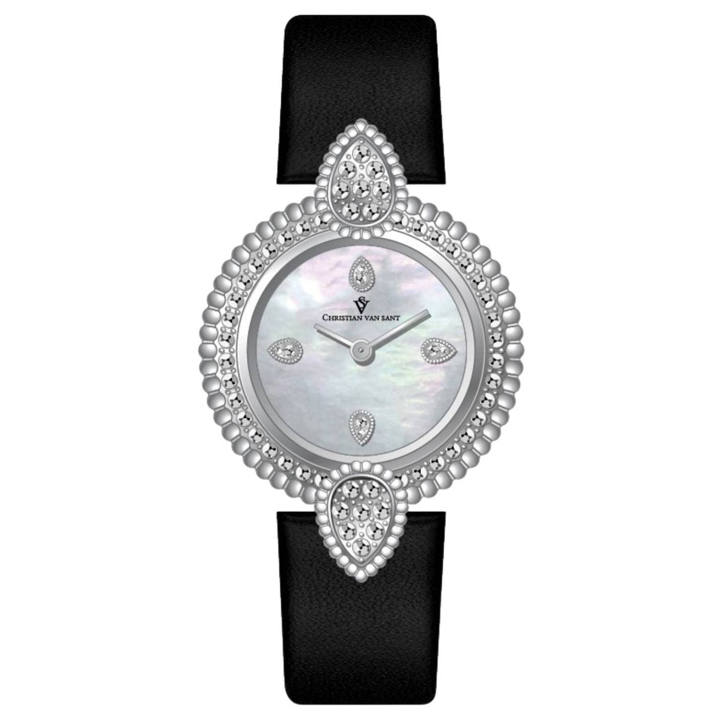 Christian Van Sant Valor Women's Quartz Watch, Silver Dial