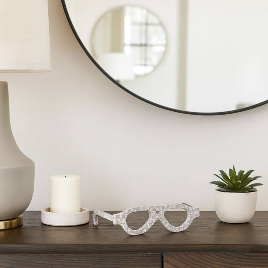 Decorative Object - Ivory Stone Unique Glasses, 9 in.