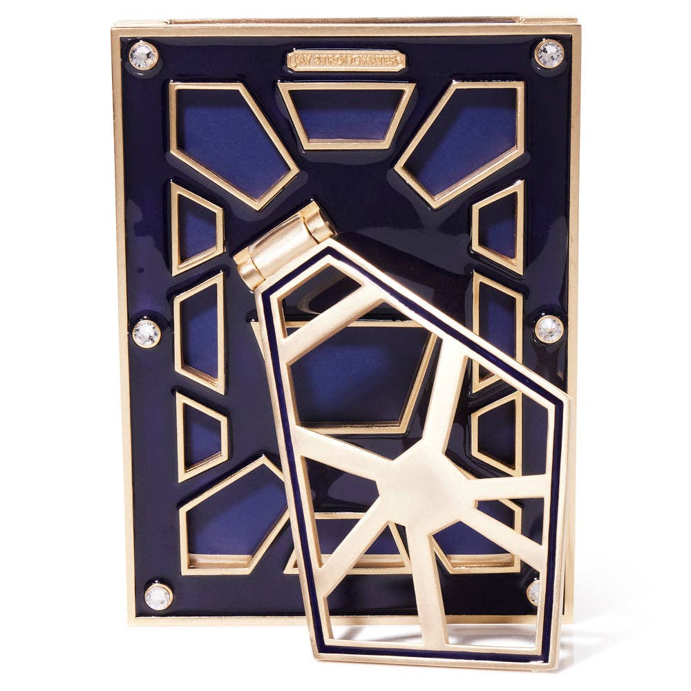 Jay Strongwater Lavinia 4" x 6" Crystal Enamel Picture Frame, Delft Garden