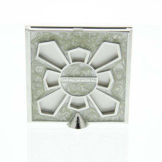 Jay Strongwater Leland Pavé Corner 2" Crystal Enamel Picture Frame, Crystal Pearl