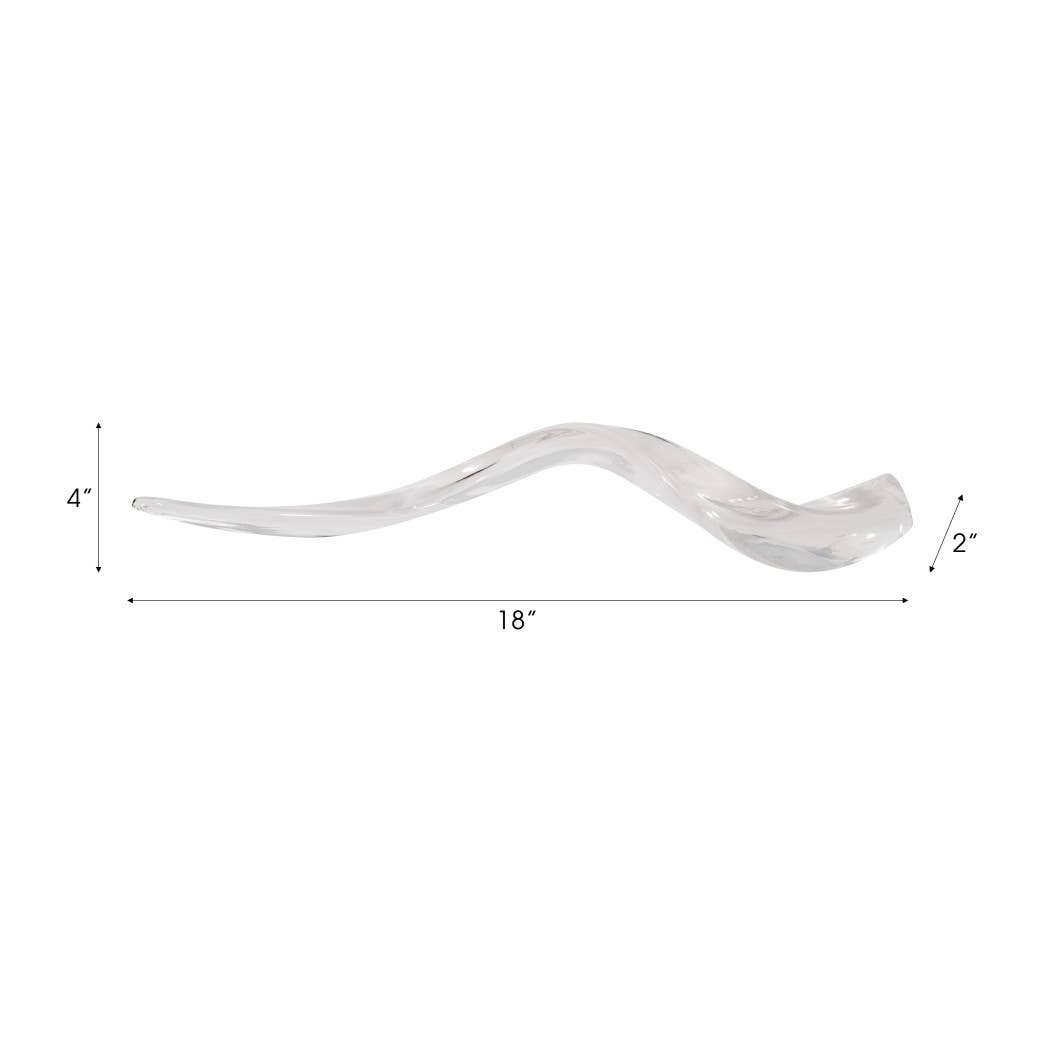 Sculpture - Clear Glass Fluid Sculpted Silhouette, 3 in.