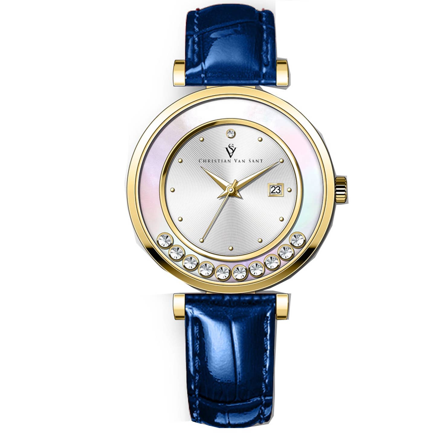 Christian Van Sant Bria Women's Quartz Watch, Silver Dial
