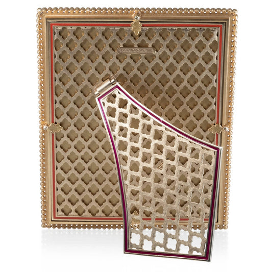 Jay Strongwater Laetitia Stone Edge 8" x 10" Swarovski Crystal Enamel Picture Frame, Pop