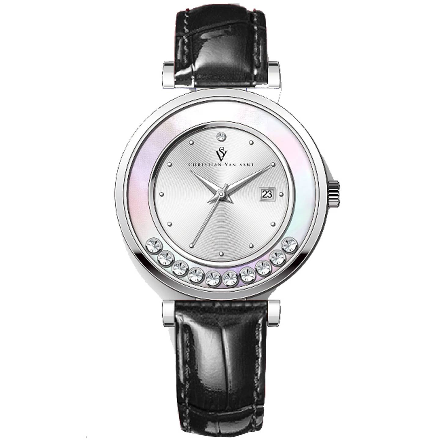 Christian Van Sant Bria Women's Quartz Watch, Silver Dial