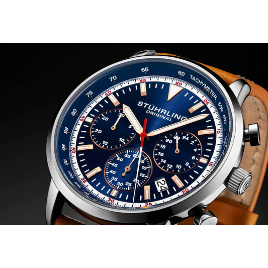 Stuhrling Original Monaco Men's Quartz Chronograph Watch, 44mm, Style 8ADAQ