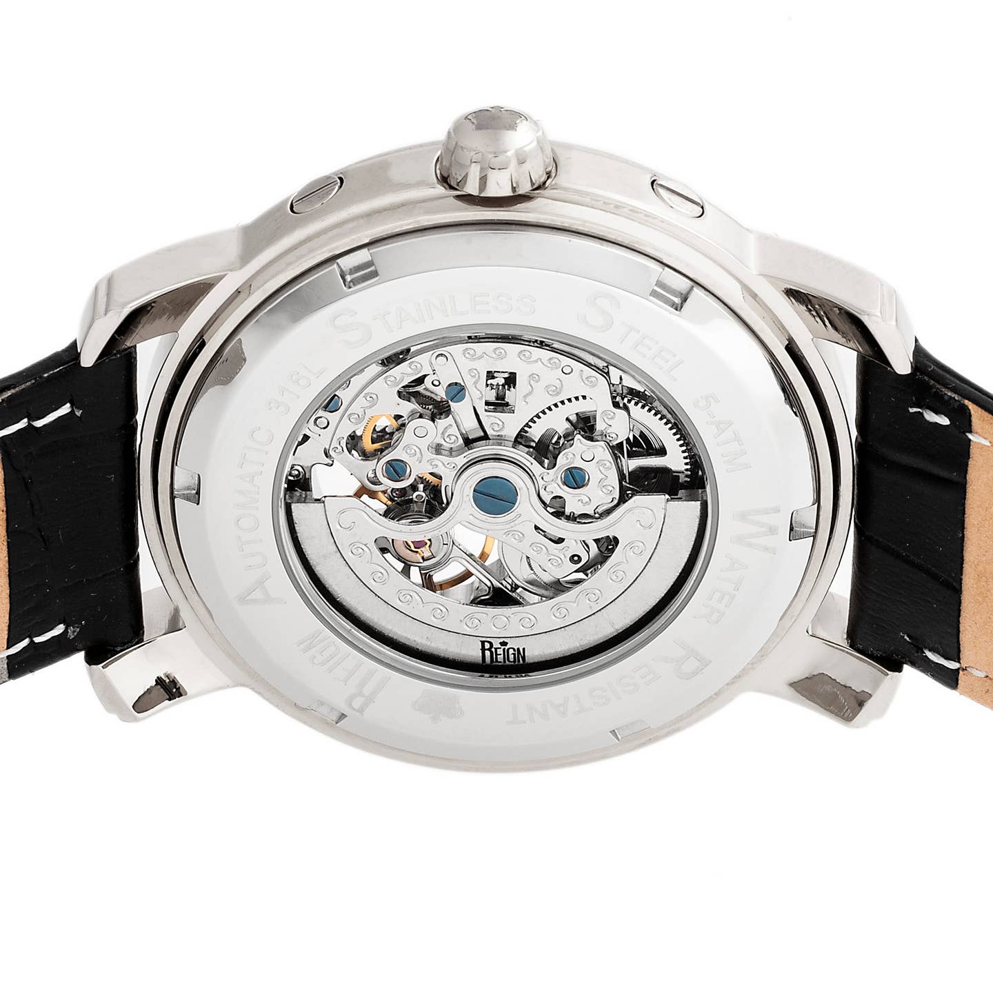 Reign Kahn Men's Automatic Skeleton Leather Watch
